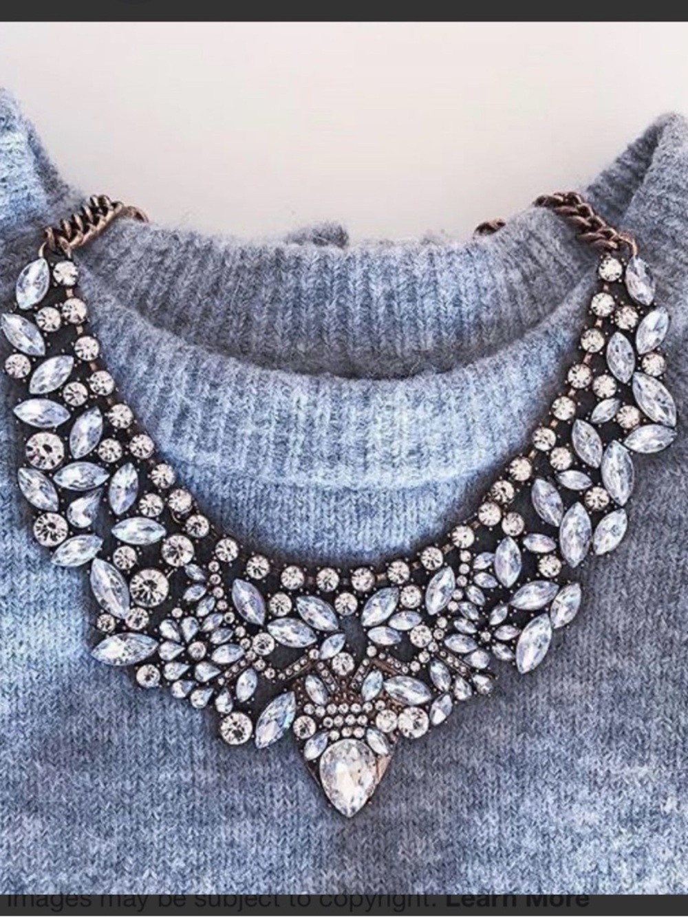Hey Happiness - Sparkling Clear Crystal Bib Statement Necklace